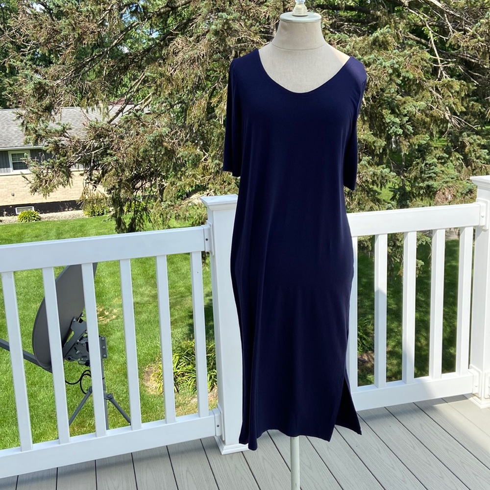 Eileen Fisher Jersey Scoop Neck Maxi Dress